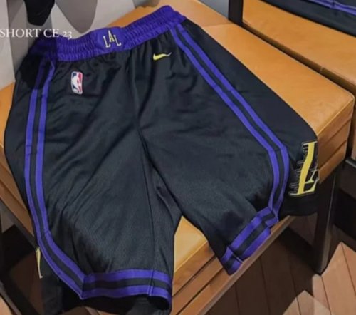 NBA Los Angeles Lakers 2023-24 city shorts imprimé